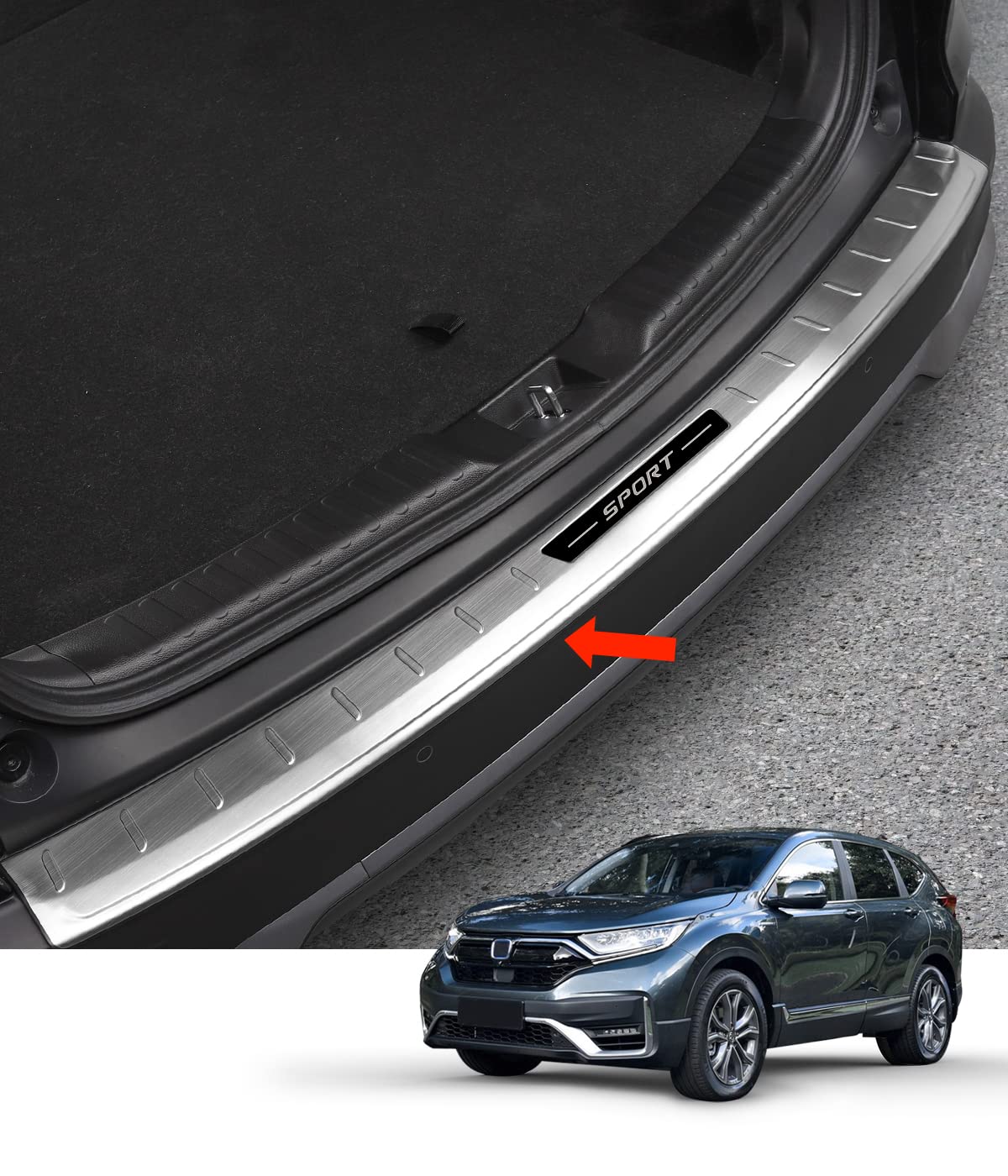 Photo 1 of for Honda CRV 2017 22018 2019 2020 2021 2022 Rear Bumper Guard, Premium Stainless Steel Rear Bumper Protective Cover for CR-V Rear Bumper Exterior Silver silver 17-22 Exterior