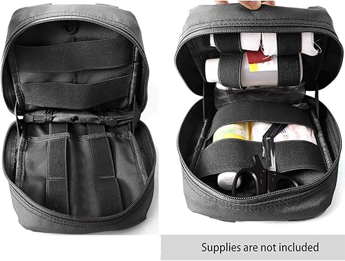 Miniatura 4 de Bolso Molle, Carlebben, de primeros auxilios de emergencia, con útiles bolsillos elásticos, negro, talla única