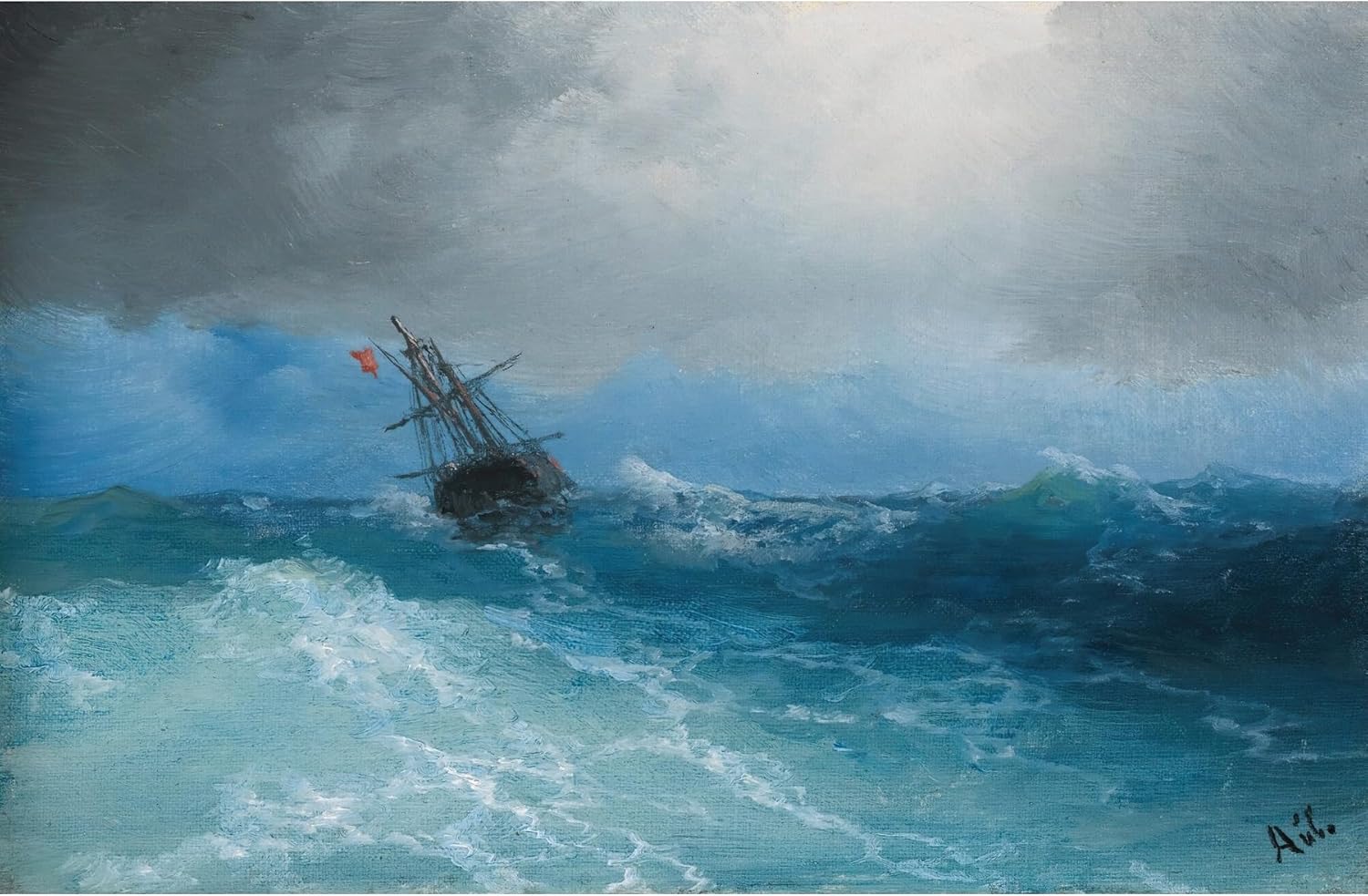ArtDirect Gathering Storm (1899) Unframed Art Print Giclee Poster by Ivan Konstantinovich Aivazovsky - Ready for Framing with Customization Sizes 10x7, 14x9, 20x13, 36x24, 48x31 and 60x39 inches