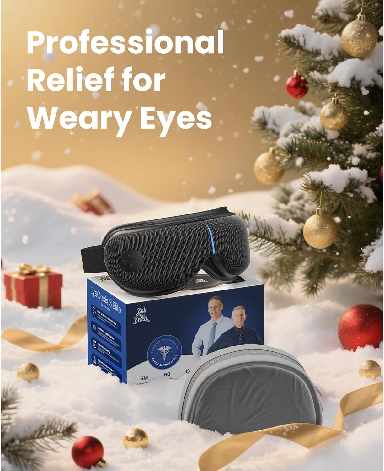 BOB AND BRAD Eye Massager with Heat and Cooling, EyeOasis 3 Elite Eye Massager for Migraine Relief, Heated Face Massager for Dry Eye Migraine Relief, Warm Compress for Stress Relief