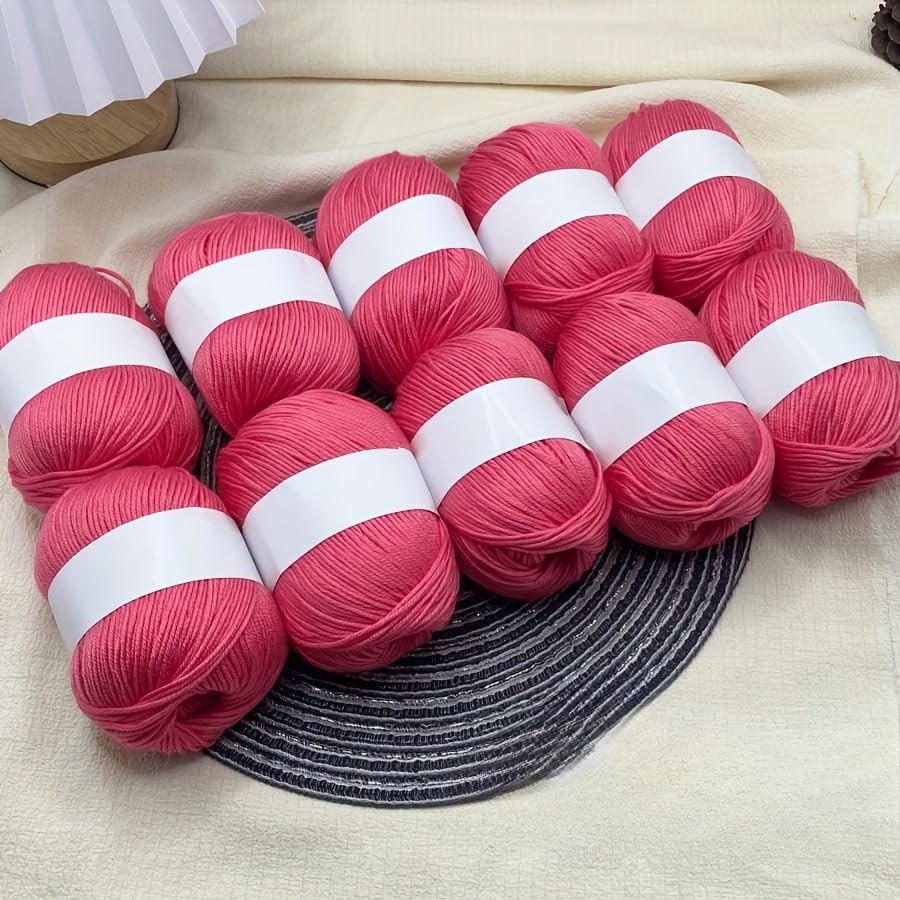 1 Pack Premium Silk Blend Yarns Soft Lightweight Beige Friendly Wool and Cashmere Yarn - Perfect for Sweaters, Scarves, Hats, Kids Blankets (Carmine)