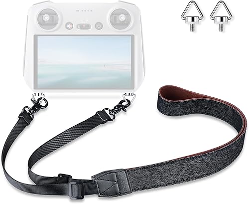 Miniatura 1 de Lykus Cordón, correa para el cuello, correa para DJI RC/RC 2/RC Pro/RC Plus, correa negra, tornillos triangulares, compatible con DJI Mini 4 Pro,