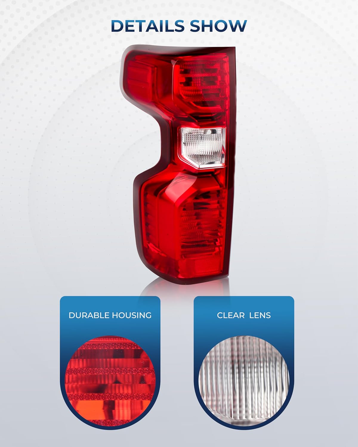Tail Lights Compatible with 2019-2026 Chevy Silverado 1500 WT/Custom/Custom Trail BOSS/LT/RST 2020-2023 Silverado 2500HD/3500HD WT/LT Taillights w/Bulbs Left Driver Side GM2800308, 84752978