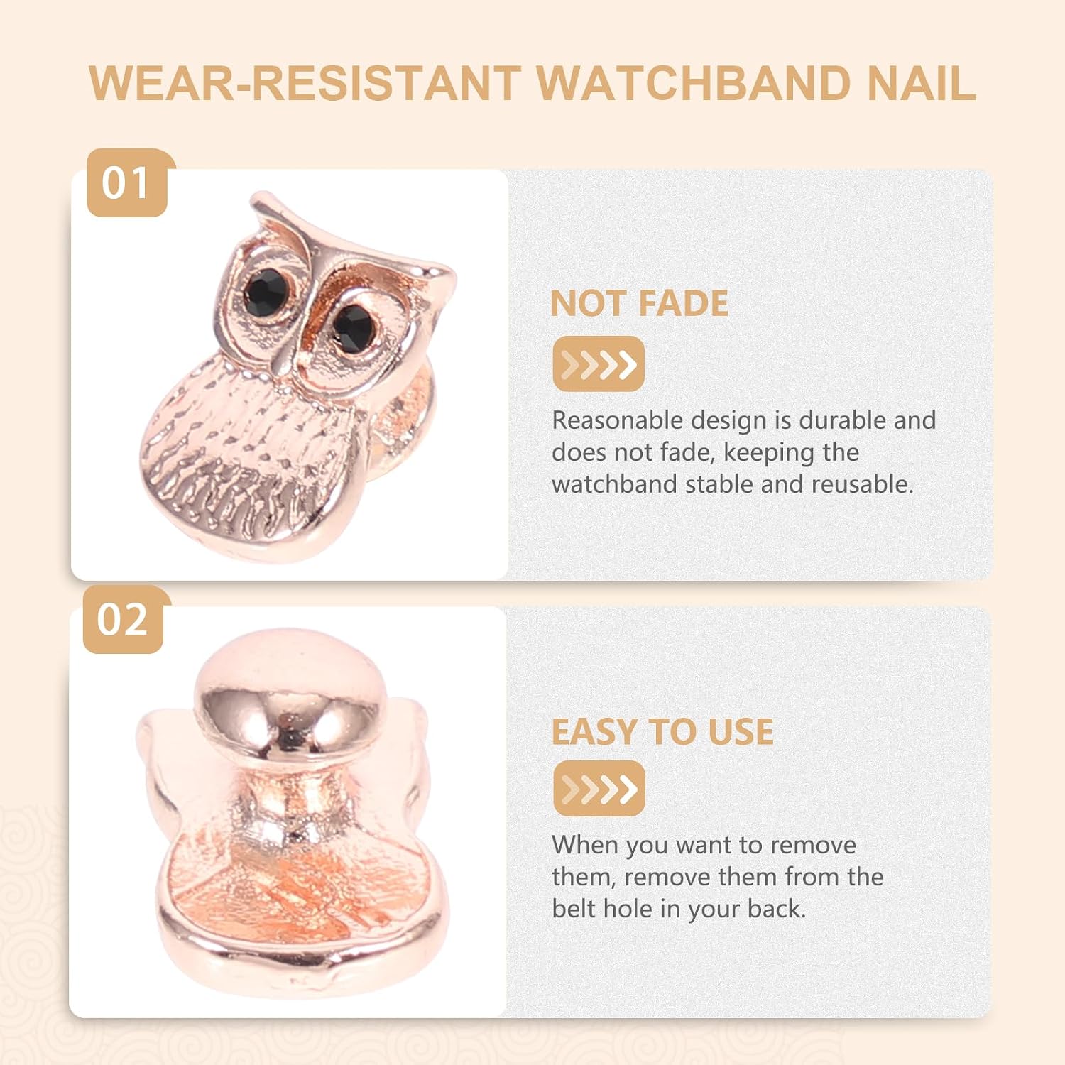 Mikikit Owl Watchband Charms Set 2Pcs Metal Decorative Smartwatch Ornament Compatible with Apple Watch Bands 40Mm Durable Alloy Accessories for Women