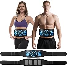 EMS Muscle Stimulator, ABS Trainer Belt Abdominal Exerciser Stimulator, Abdominal Toning Belt, Portable Fitness Trainer, for Arm and Leg, No Need Gel Pads, USB Rechargeable8 Modes 19 Levels