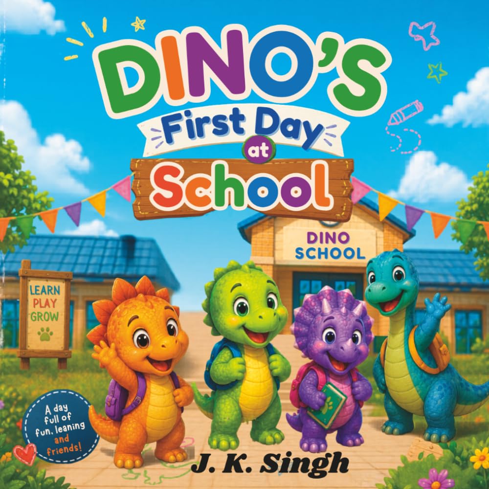 Dino's First Day at School: A fun story about little Dino is nervous about his very first day of school