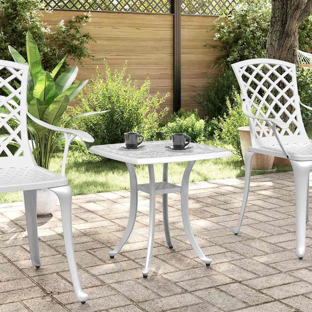 M400K817 - Mesa de jardín de Aluminio Fundido, Color Blanco, 53 x 53 x 53 cm, para pícnic, Barbacoa, jardín, Camping, Boda, Catering