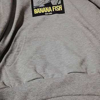 Amazon.co.jp: 缶バッジ付き BANANA FISH パーカー グレー Mサイズ