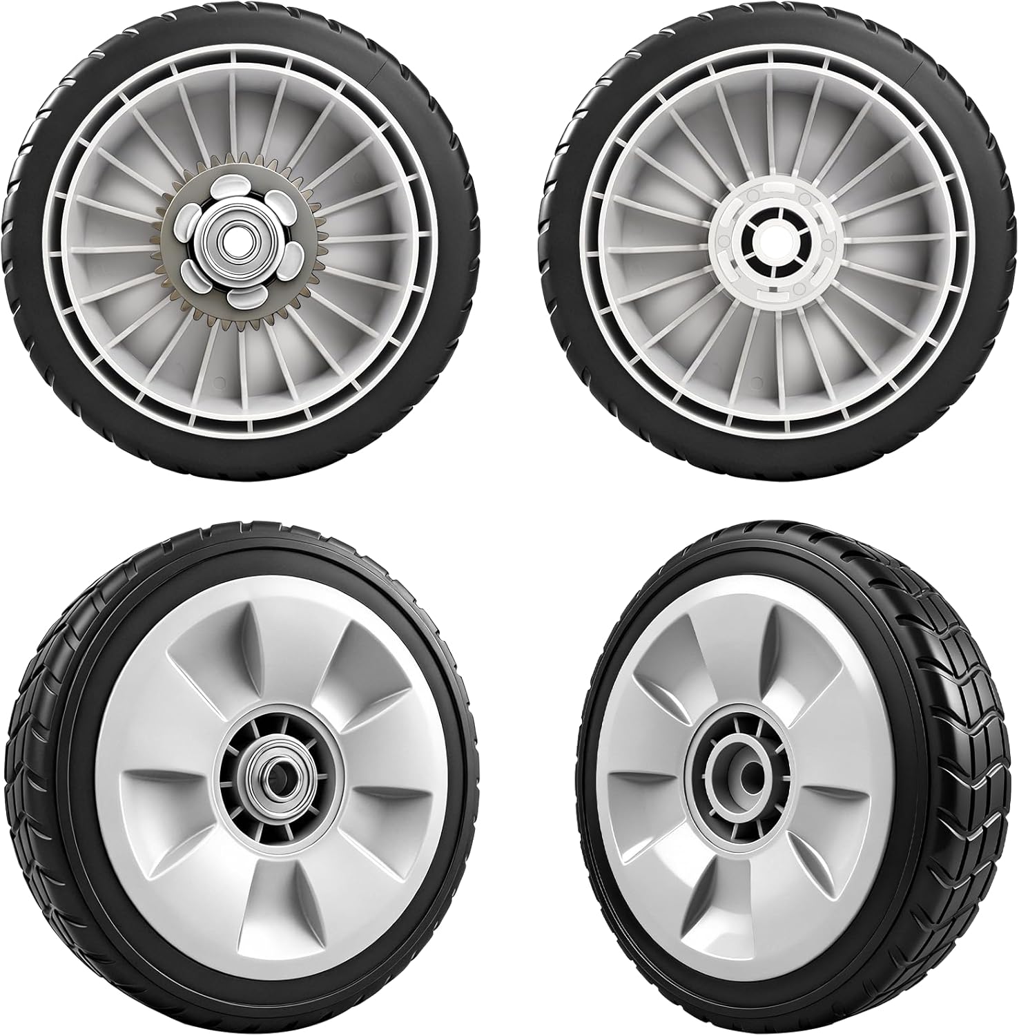 4 Pack Lawn Mower Wheels, HRR216K9VKAA Wheels, Fit for Honda HRR216 HR215 HRT216 HRB215 HRR2168vka etc 21 Inch Lawn Mower,2 Rear Wheels 42710-VE2-M02ZE, 2 Front Wheels 44710-VL0-L02ZB,5 Years Warranty