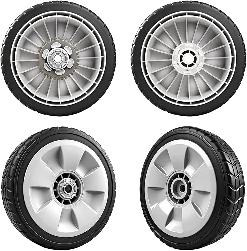 4 Pack Lawn Mower Wheels, HRR216K9VKAA Wheels, Fit for Honda HRR216 HR215 HRT216 HRB215 HRR2168vka etc 21 Inch Lawn Mower,2 Rear Wheels 42710-VE2-M02ZE, 2 Front Wheels 44710-VL0-L02ZB,5 Years Warranty