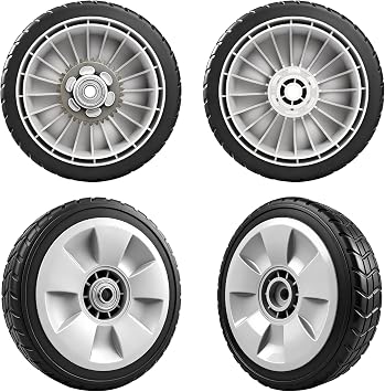 4 Pack Lawn Mower Wheels, HRR216K9VKAA Wheels, Fit for Honda HRR216 HR215 HRT216 HRB215 HRR2168vka etc 21 Inch Lawn Mower,2 Rear Wheels 42710-VE2-M02ZE, 2 Front Wheels 44710-VL0-L02ZB,