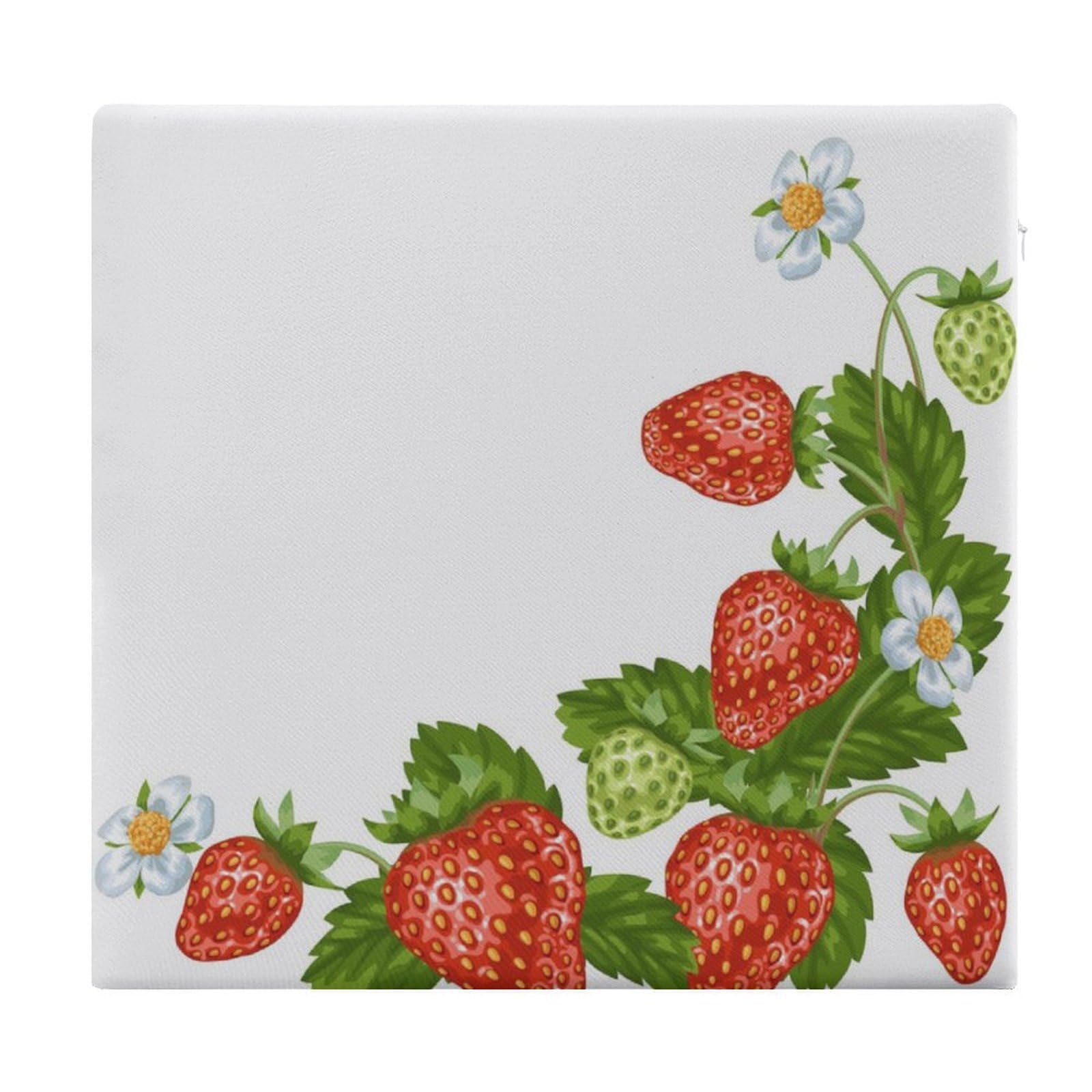 JZemdybill Chair Pad, Strawberry Seat Pad, Square Chair Cushion for Yoga Living Room Balcony