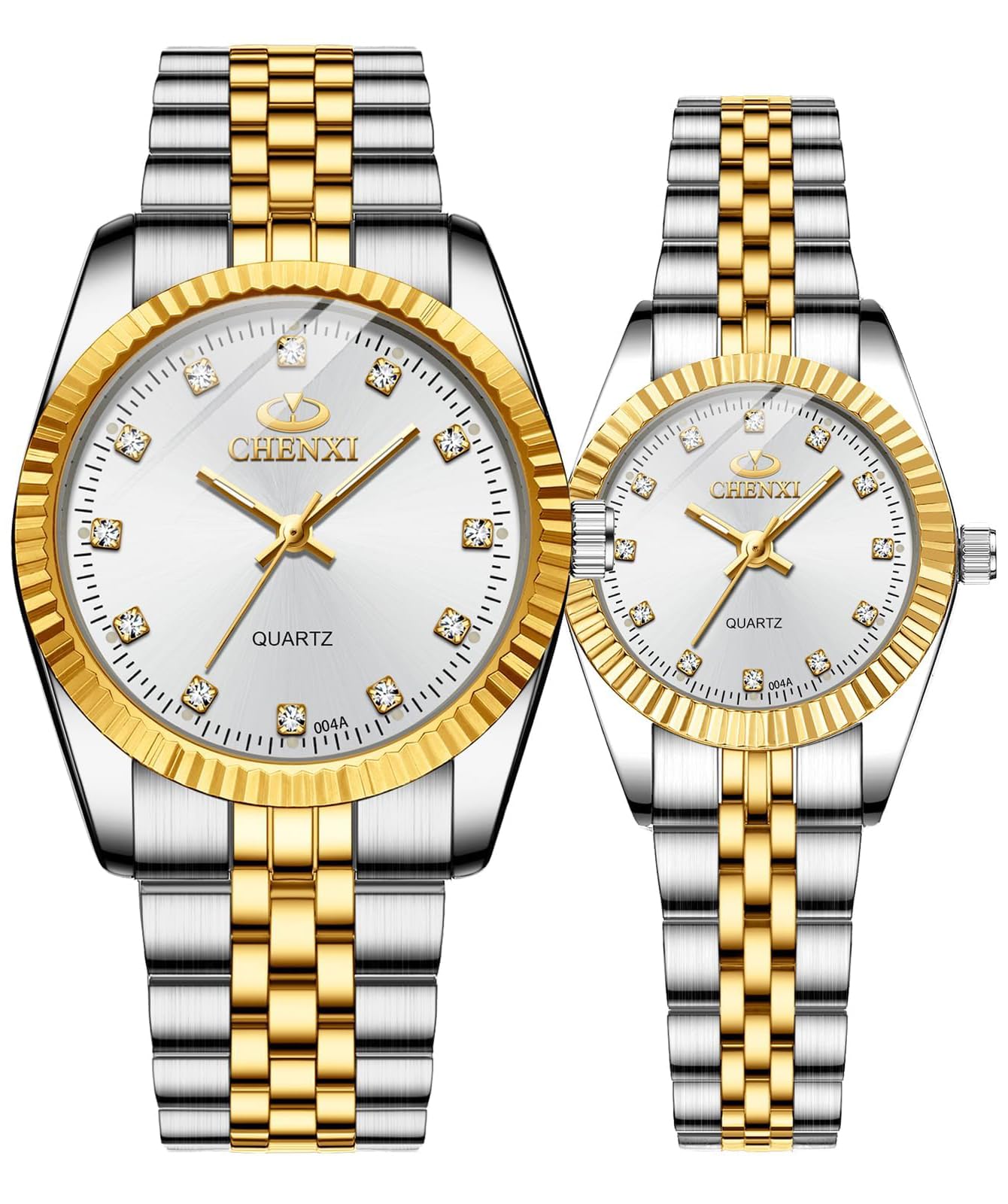 MASTOP Swiss Brand Two Tone Watch Men Women Gold Silver Stainless Steel Waterproof Couple Watches