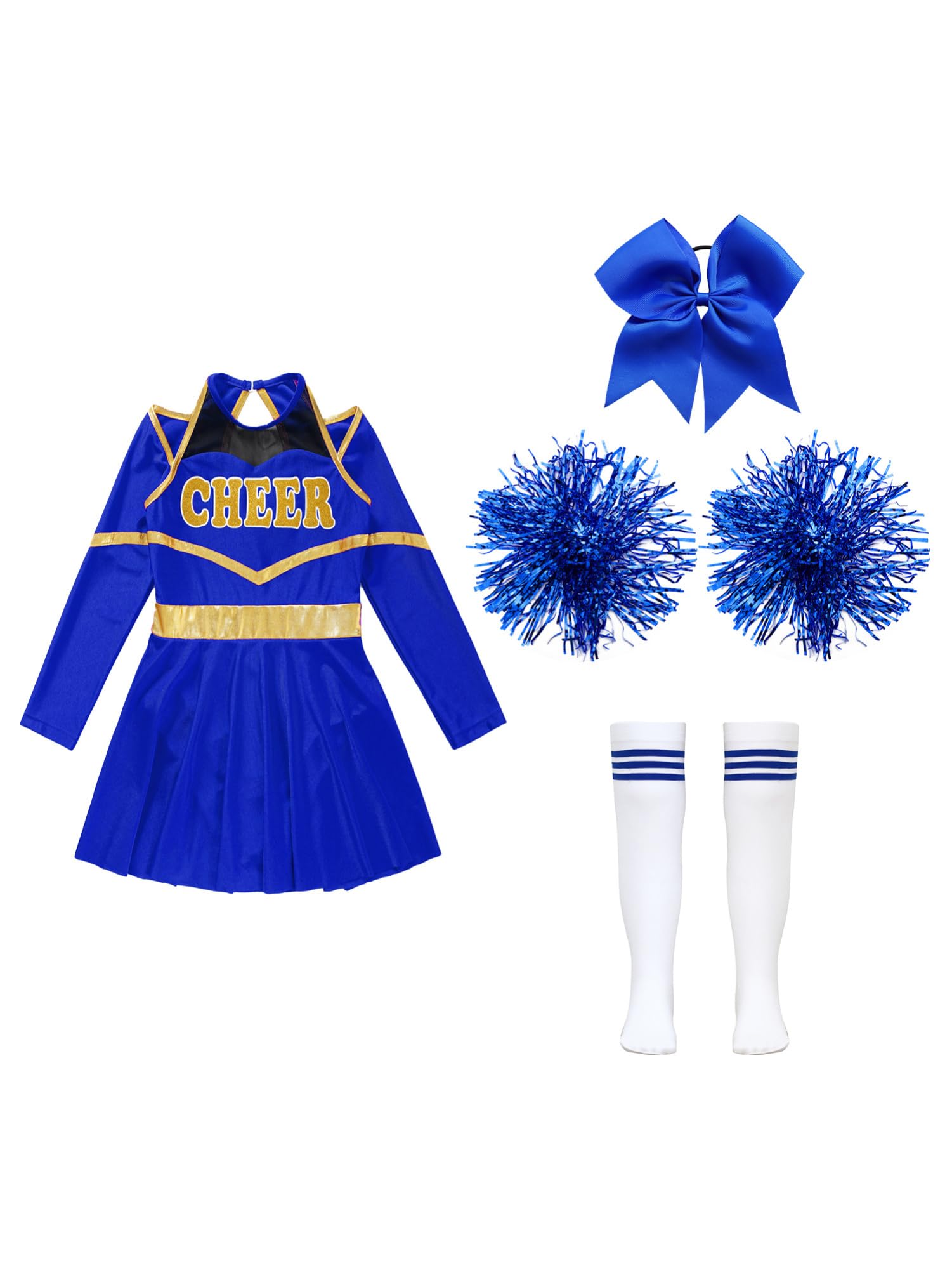 Amazon.co.jp: IEFIEL キッズ ジュニア用 4点セット チアガール チア