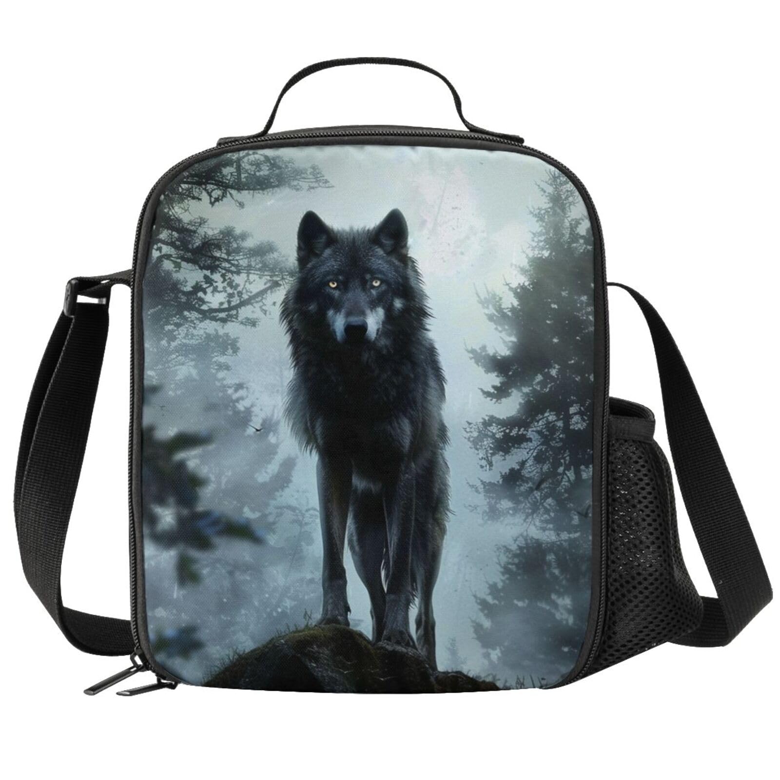 3D Wolf Lunch Bag Carrying Tote Insulated School Picnic Lunchbox Reusable Snack Bag for Girls Boys