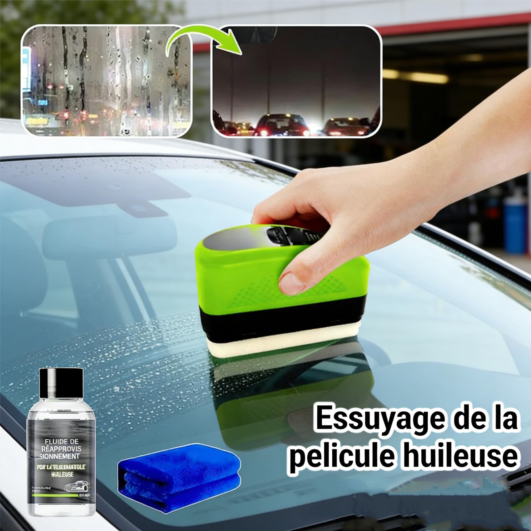 Pure Sight Nettoyant Pare Brise, Gl170 Pro Nettoyeur Vitre Voiture, Nettoyant Vitre Voiture, Longue DuréE, AméLiore La Clarté Et La Visibilité De (3 pièces)