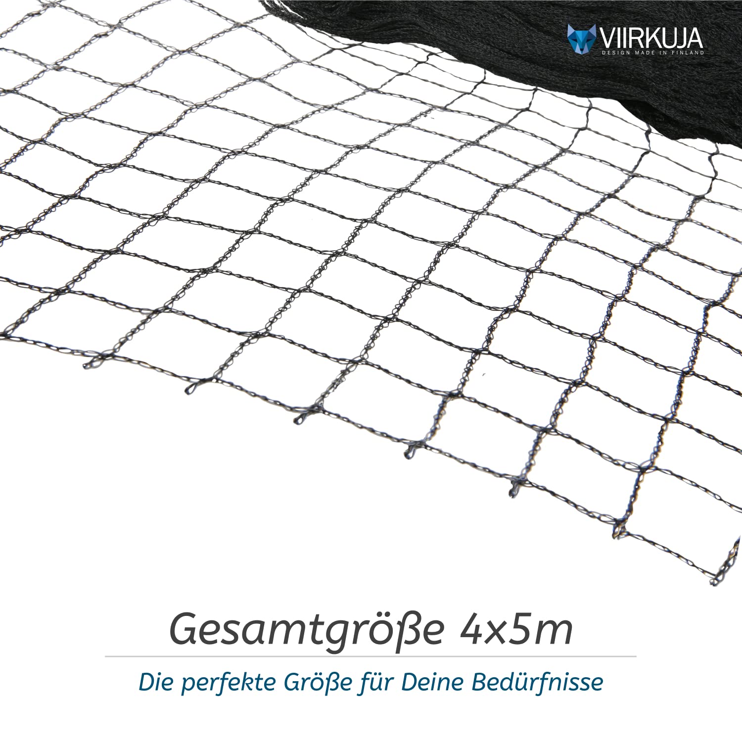 Vogelschutznetz 4 x 5 m feinmaschig 18 x 18 mm Schwarz Teichabdecknetz