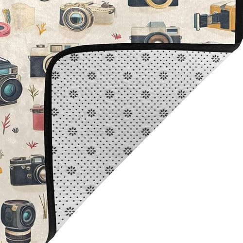 Miniatura 3 de Area Rugs for Living Room Decor - Anti Slip Throw Washable Rugs 3x5, Indoor Soft Retro Camera Print Carpet for BedroomLivingRoomDining 60x39 Inch