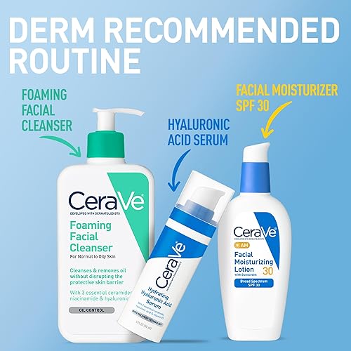 Miniatura 6 de CeraVe AM - Loción hidratante facial SPF 30  Hidratante facial sin aceite con protector solar  No comedogénico  3 onzas