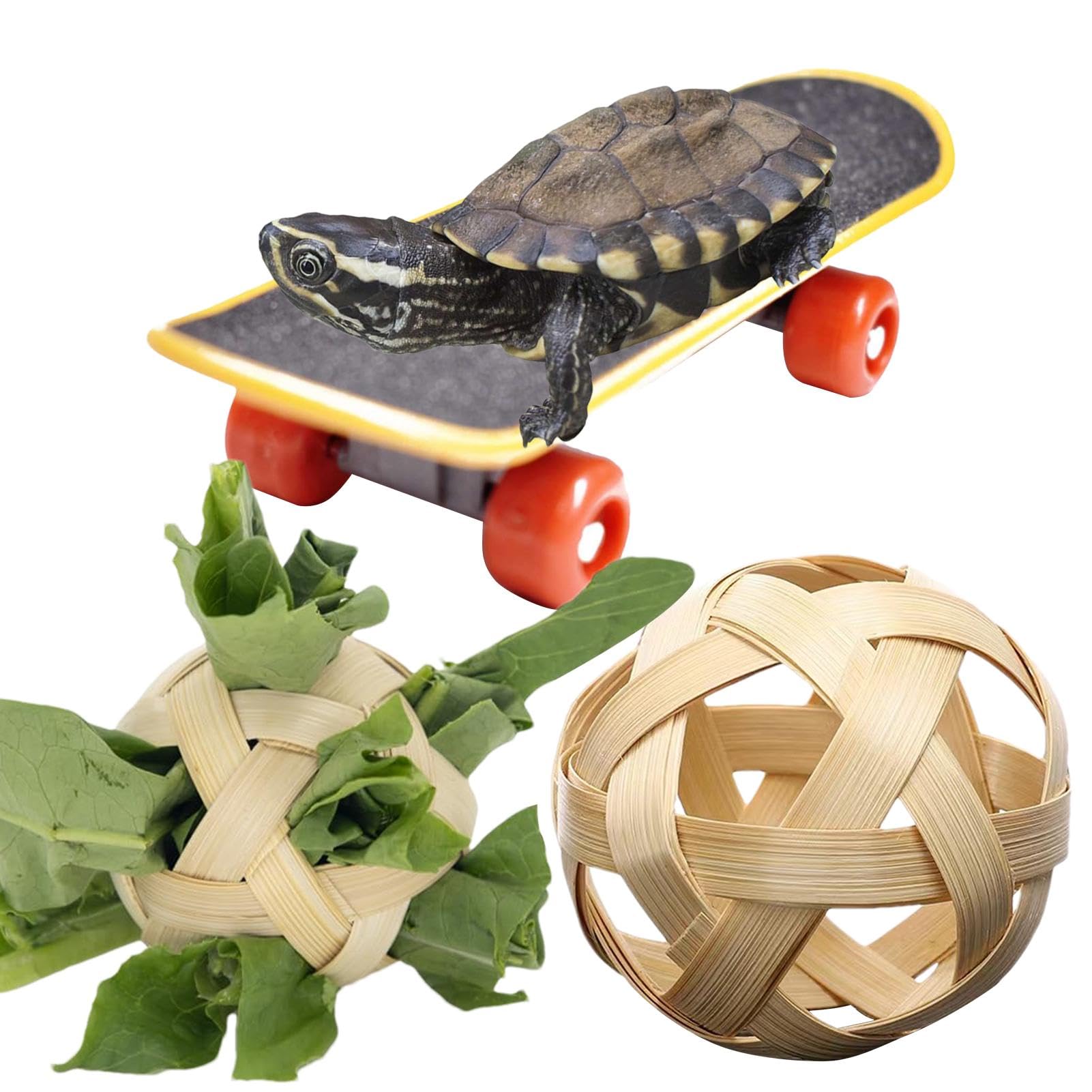 Generic Tortoise Treat Ball - Training Skateboard Toy | Feeding Grass Ball With Training Skateboard For Small Animals Pets