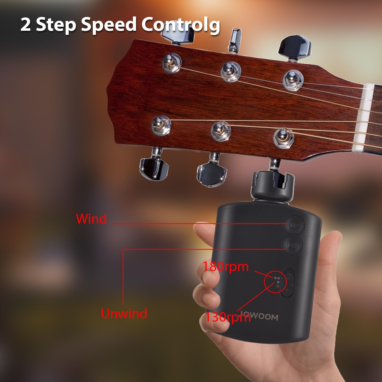 Enrouleur de Cordes de Guitare Enrouleur de Cordes électrique Automatique Accordeur de Guitare Intelligent Contrôle de Vitesse en 2 étapes Outils pour Instruments à Cordes Voyant LED