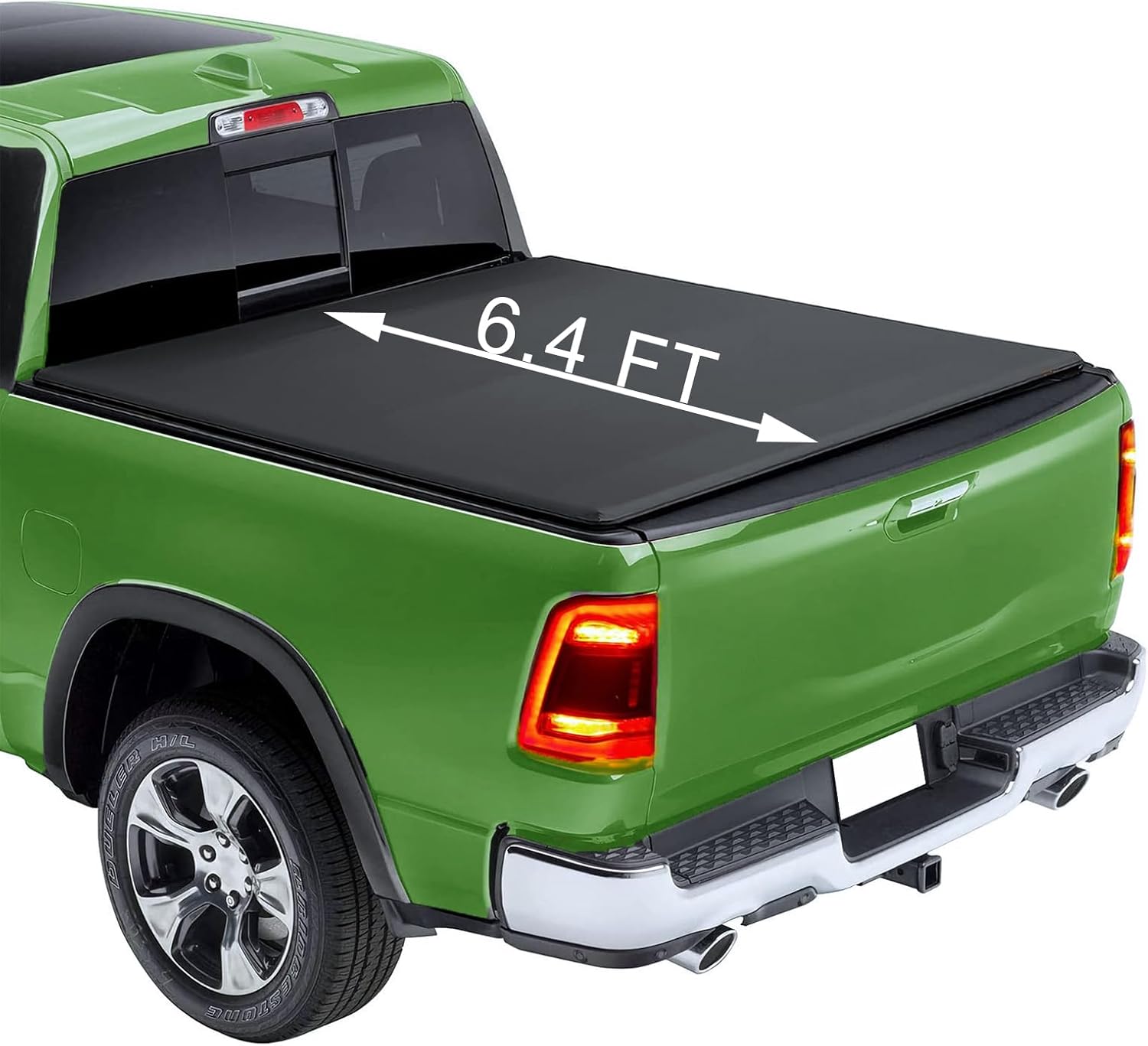 PENSUN 6.4Ft Soft Quad-Fold Truck Bed Tonneau Cover Fit for Dodge Ram 1500 2002-2023, for Dodge Ram 1500 Classic ONLY 2019-2023, for Dodge Ram 2500 3500 2003-2023, Models Without Ram Box