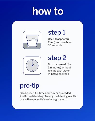 Miniatura 7 de Supersonmile blanqueador de preenjuague, clínicamente formulado, previo al lavado con cepillo, enjuague bucal dental, limpia y blanquea los dientes