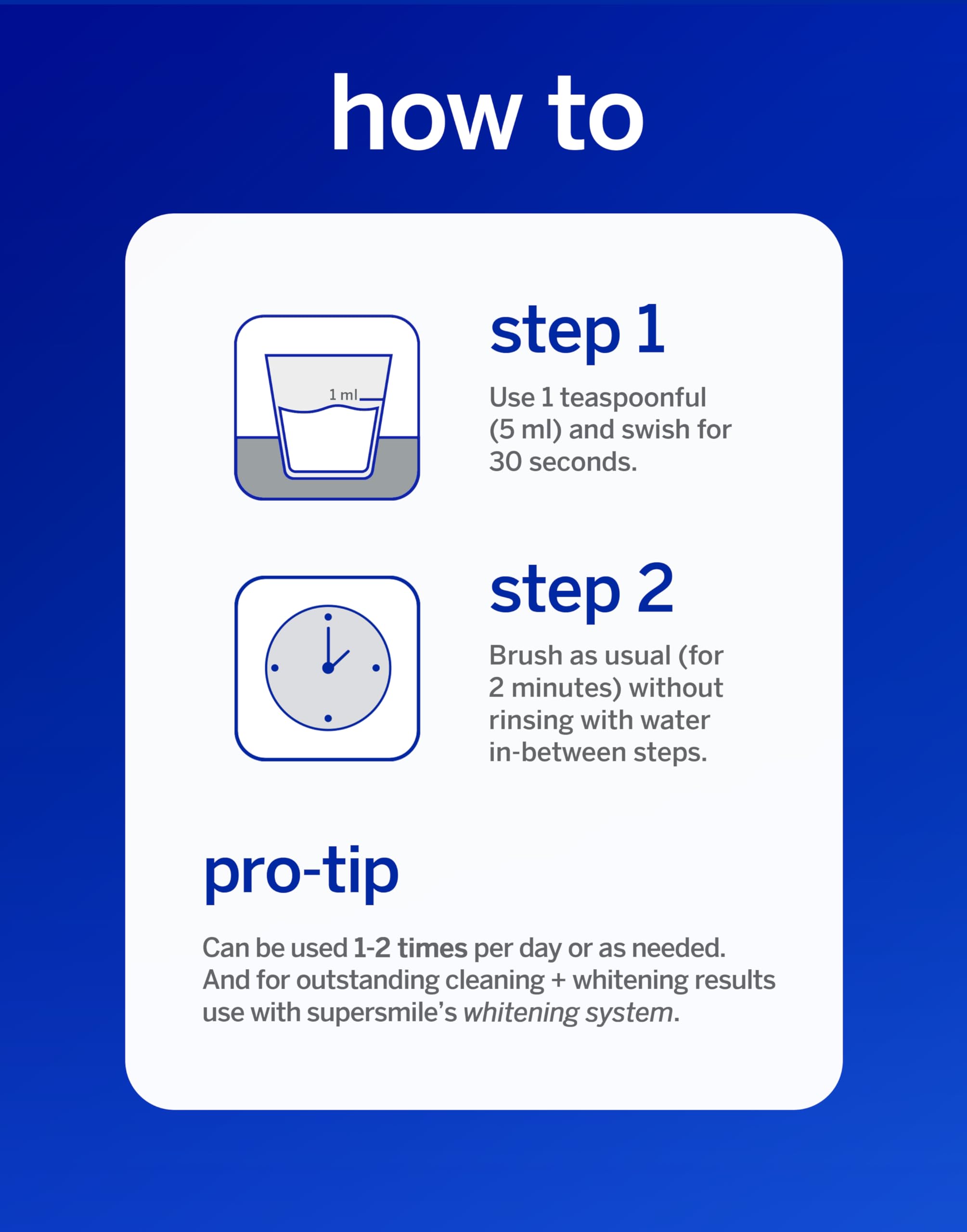Supersmile Whitening Pre-Rinse - Clinically Formulated Pre-Brush Dental Mouthwash, Cleans and Whitens Teeth in Hard-to-Reach Places - Fresh Breath - Anti-Germicidal - Alcohol-Free (16 Fl Oz)
