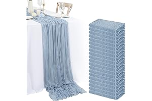 20 Pack 10' Dusty Blue Gauze Cheese Cloth Long Romantic Boho Table Runners