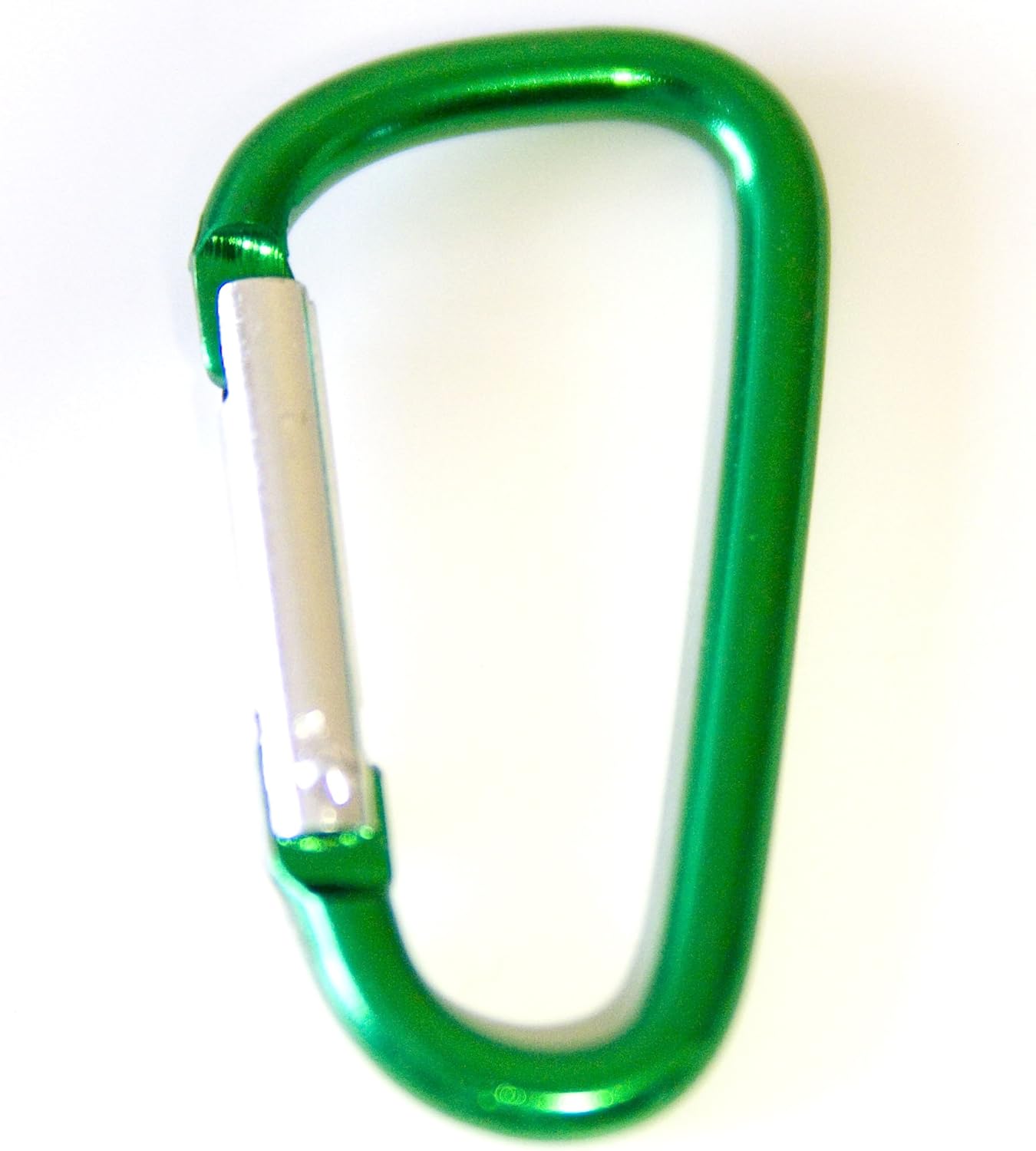 100pcs Aluminum D Shaped Carabiner Belt Clip 1-7/8" Key Chains - Green Color