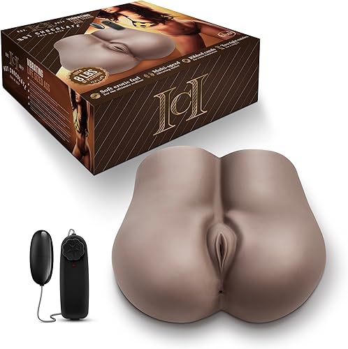 Blush Fuck Me Deep - Masturbador realista de tamaño real de 10 libras de muñeca sexual marrón con coño y culo, textura acanalada, vibraciones