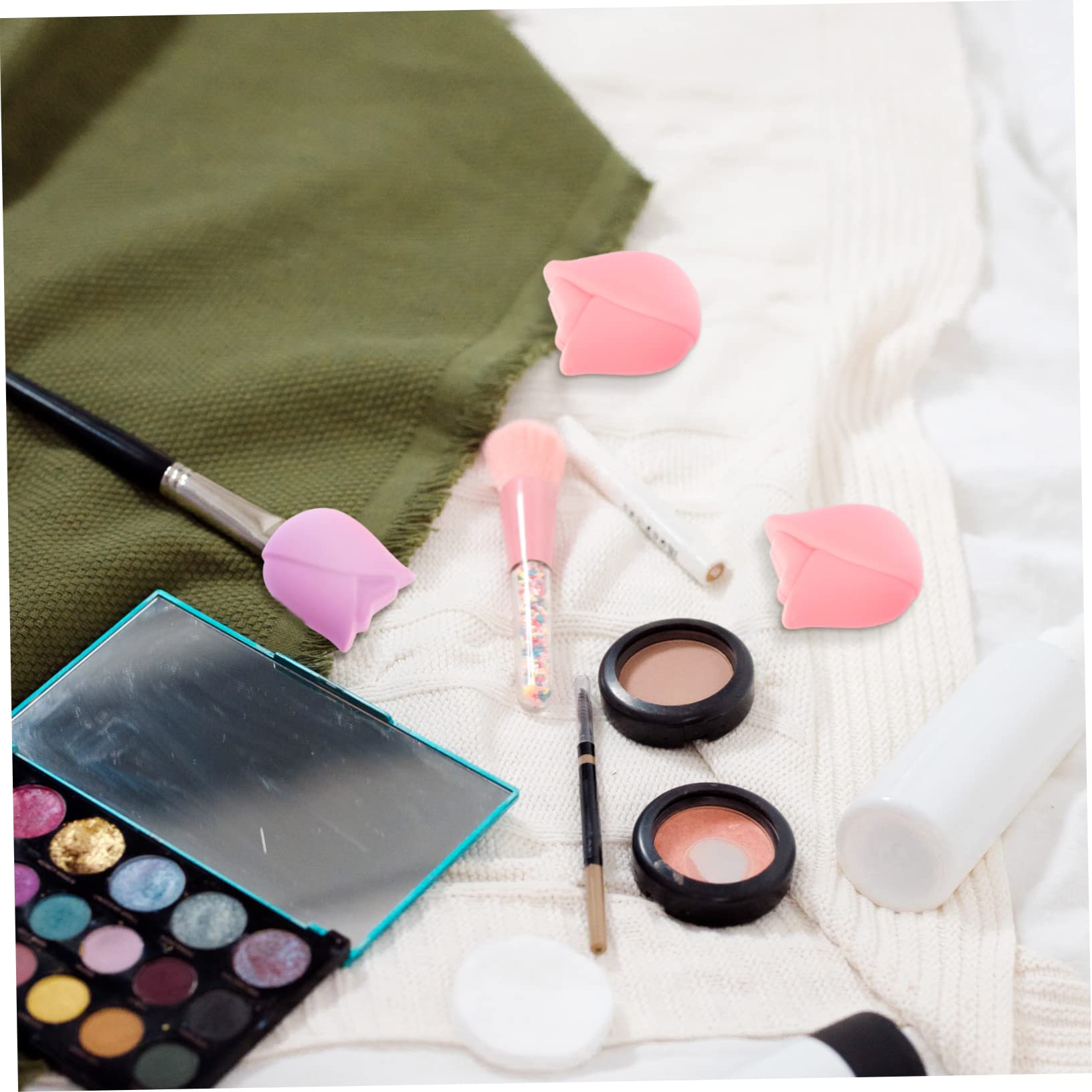 Healeved 24pièces Housses De Pinceaux De Maquillage Silicone Lot De Caps De Réutilisables Pratiques Et Antidérapantes Conviennent à Les Pinceaux De Maquillage