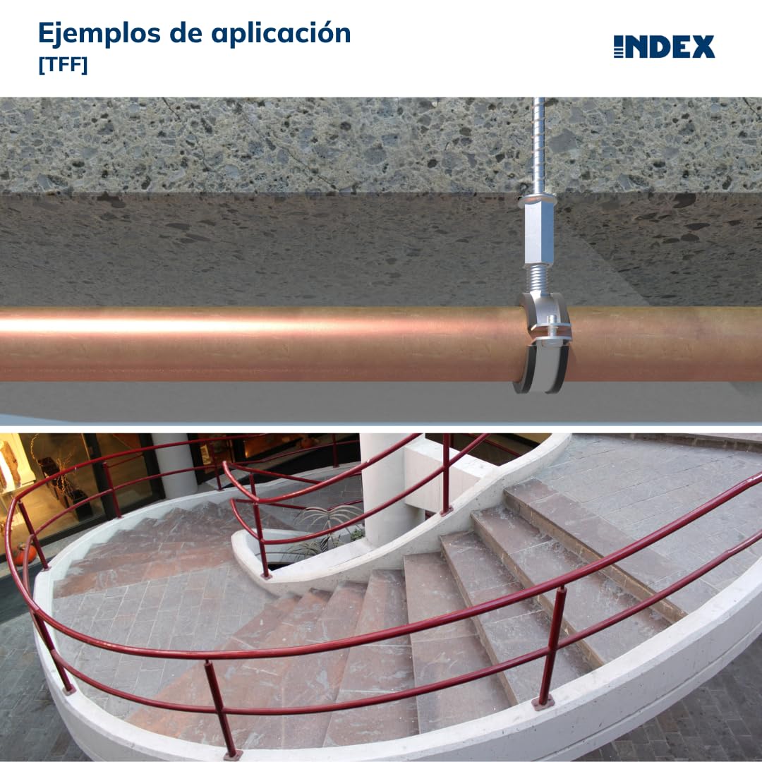 INDEX A PERFECT FIXING - TFF06035 [TFF] Anclaje para fijación directa en hormigón con cabeza rosca hembra, Acero zincado, Homologado, Medida Ø6 x 35 (M8-M10) mm, Caja de 50 unidades