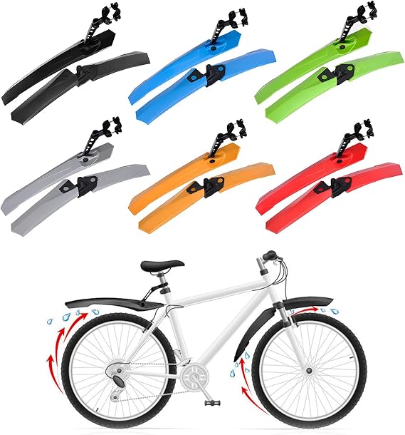 Bike Mudguard Bicycles for Front & Rear Bike Mudguards Mountain Bike Hybrids Mudguard Adjustable Bike Mud Guard