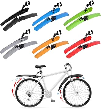 Bike Mudguard Bicycles for Front & Rear Bike Mudguards Mountain Bike Hybrids Mudguard Adjustable Bike Mud Guard