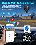 4K Dash Cam Front and Rear Camera,Free 64GB SD Card,4K+1080P Dual Dashcam for Cars, 5G WiFi&App Control,3.0" IPS Car Camera,Night Vision,24H Parking Mode,G-Sensor,Loop Recording(Light Black)