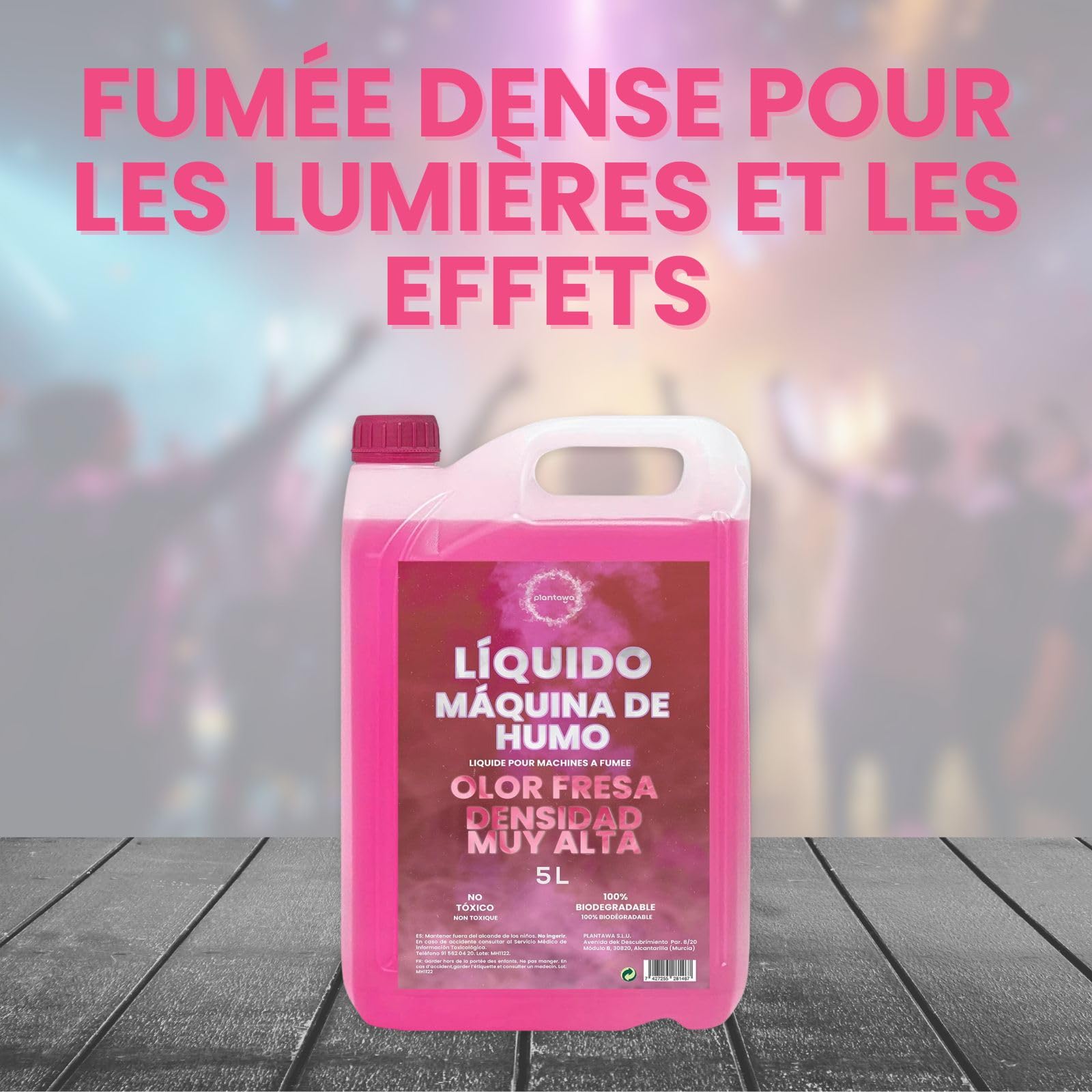 Plantawa Liquide Machine à Fumée 5 Litres : Densité Très Haute Odeur Fraise, Machine à Fumée, Canon Fumée, Fog Machine, Halloween Holographic, Halloween Fumée, Feu D'artifice et Fusées D'artifice