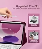 Beydoa for iPad 10th Generation Case with Keyboard 10.9 Inch 2022/iPad (A16) 11th Gen 11 Inch 2025 - Magnetic Detachable Keyboard, Stain Proof Cover, Smart Folio Case with Pencil Holder - Burgundy - 7