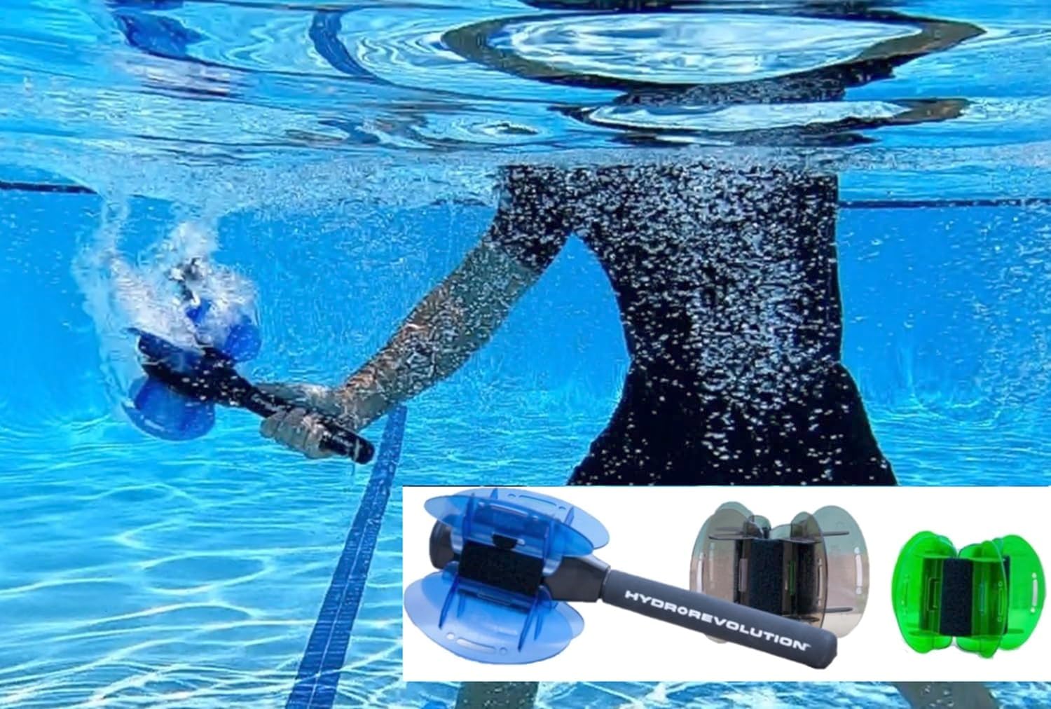 Hydrorevolution Aquatic Racket Trainer | Increase Racket Swing Power and Speed in Water | Improve Shoulder Mobility for Pickleball | Pool Exercise Equipment | Quick Start Guide