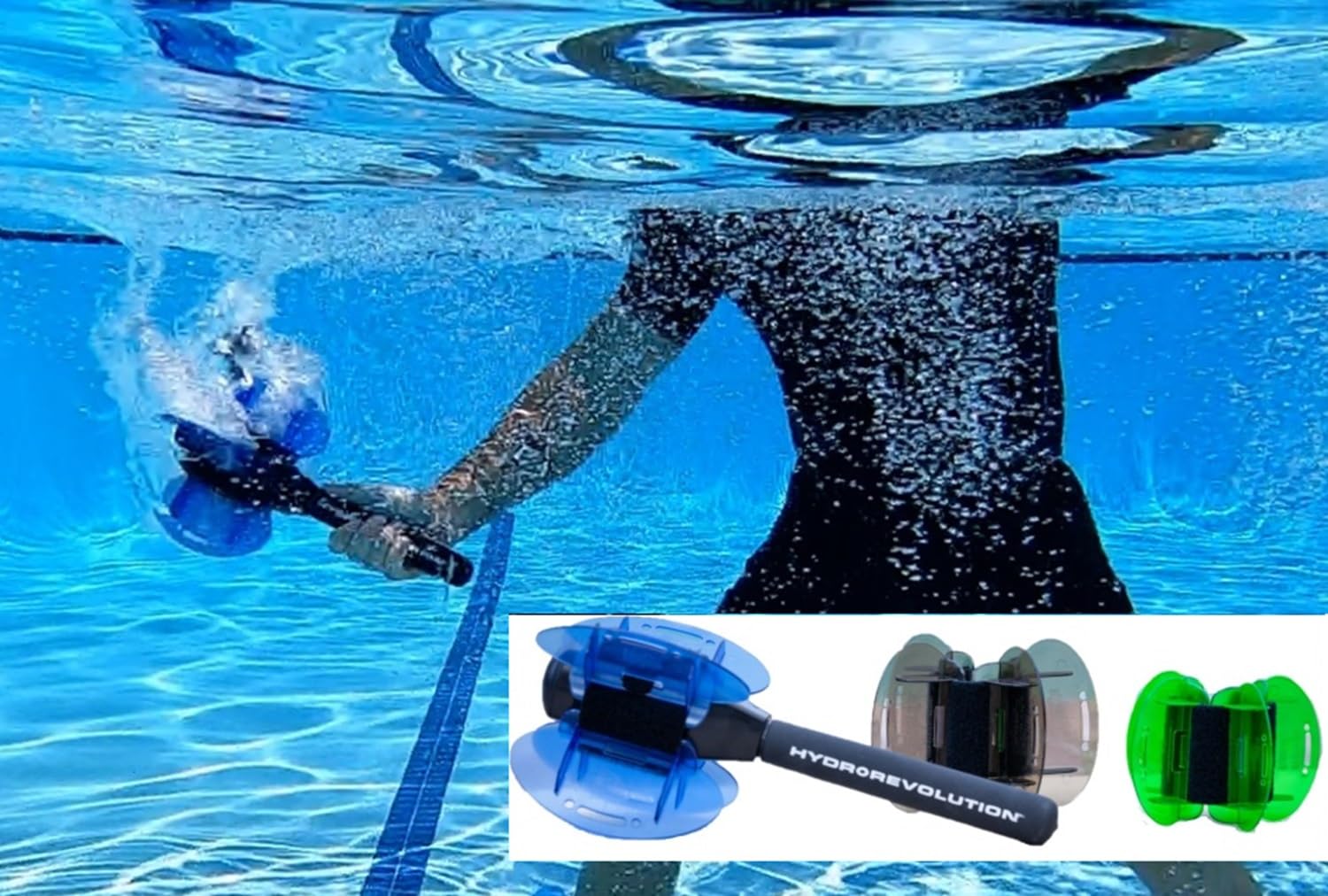 Hydrorevolution Aquatic Racket Trainer | Increase Racket Swing Power and Speed in Water | Improve Shoulder Mobility for Pickelball | Pool Exercise Equipment | Quick Start Guide