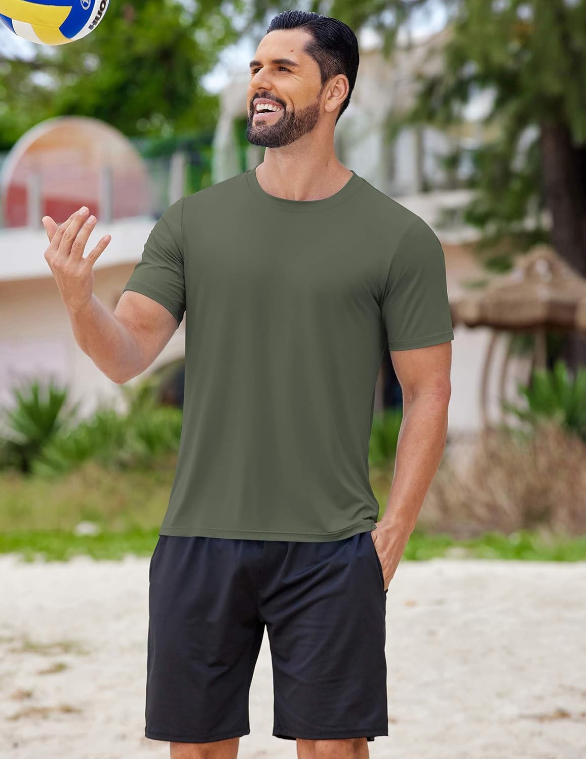 COOFANDY Men's Swim Shirt Short Sleeve UPF 50+ Sun Shirt Rash Guard T-Shirts Quick Dry Beach Shirts Breathable - Image 5