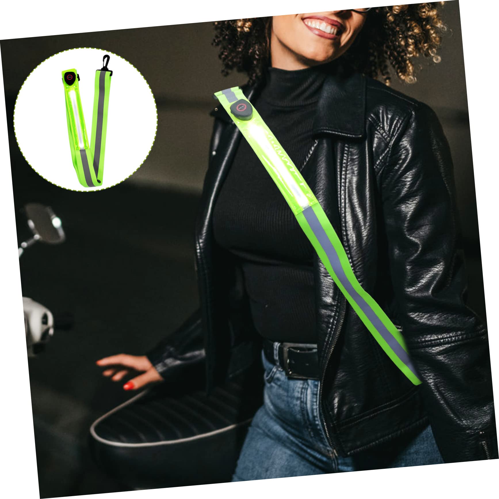 ibasenice Ceinture de Course Réfléchissante LED Bandes Lumineuses Rechargeables pour Activités Nocturnes Équipement de Sécurité Hautement Visible pour Jogging et Randonnée