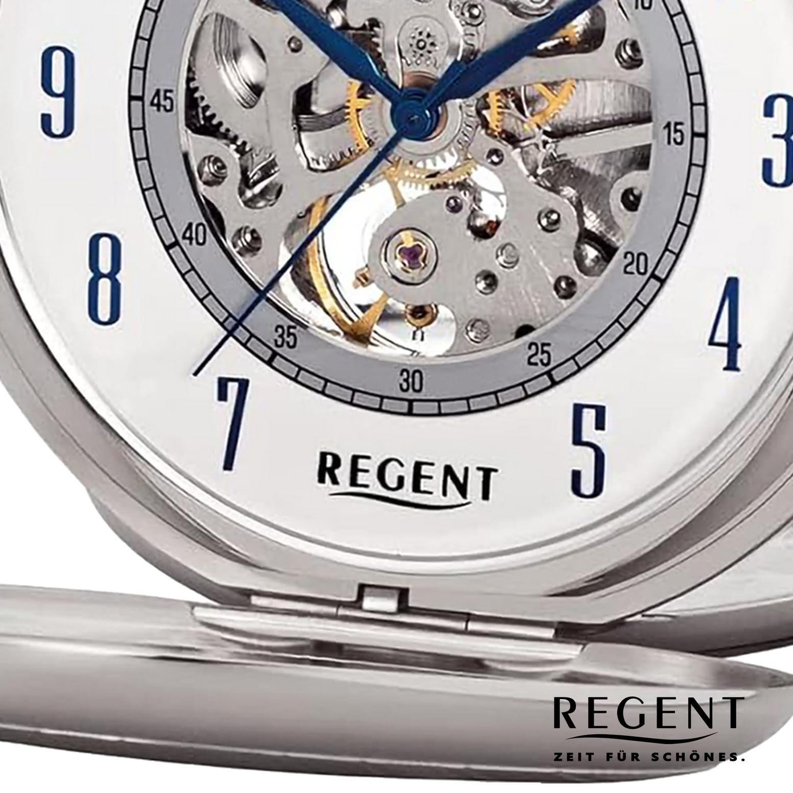 REGENT Herren Taschenuhr Savonnette Skelett 53 MM Mechanischer Handaufzug Arabische Zahlen in verschiedenen Varianten