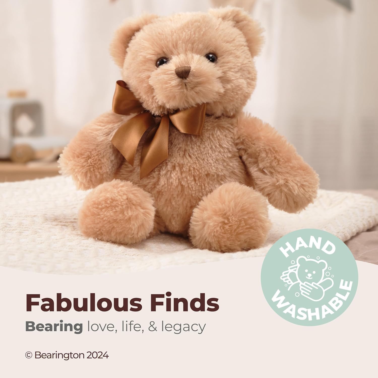 Bearington Lil' Honey Teddy Bear Stuffed Animal - 12" Brown Plush Bear Toy with Soft Fur and Classic Design - Washable Teddy Bears for Girls - Adorable Gift for Kids, Babies, and Animal Lovers - Image 3