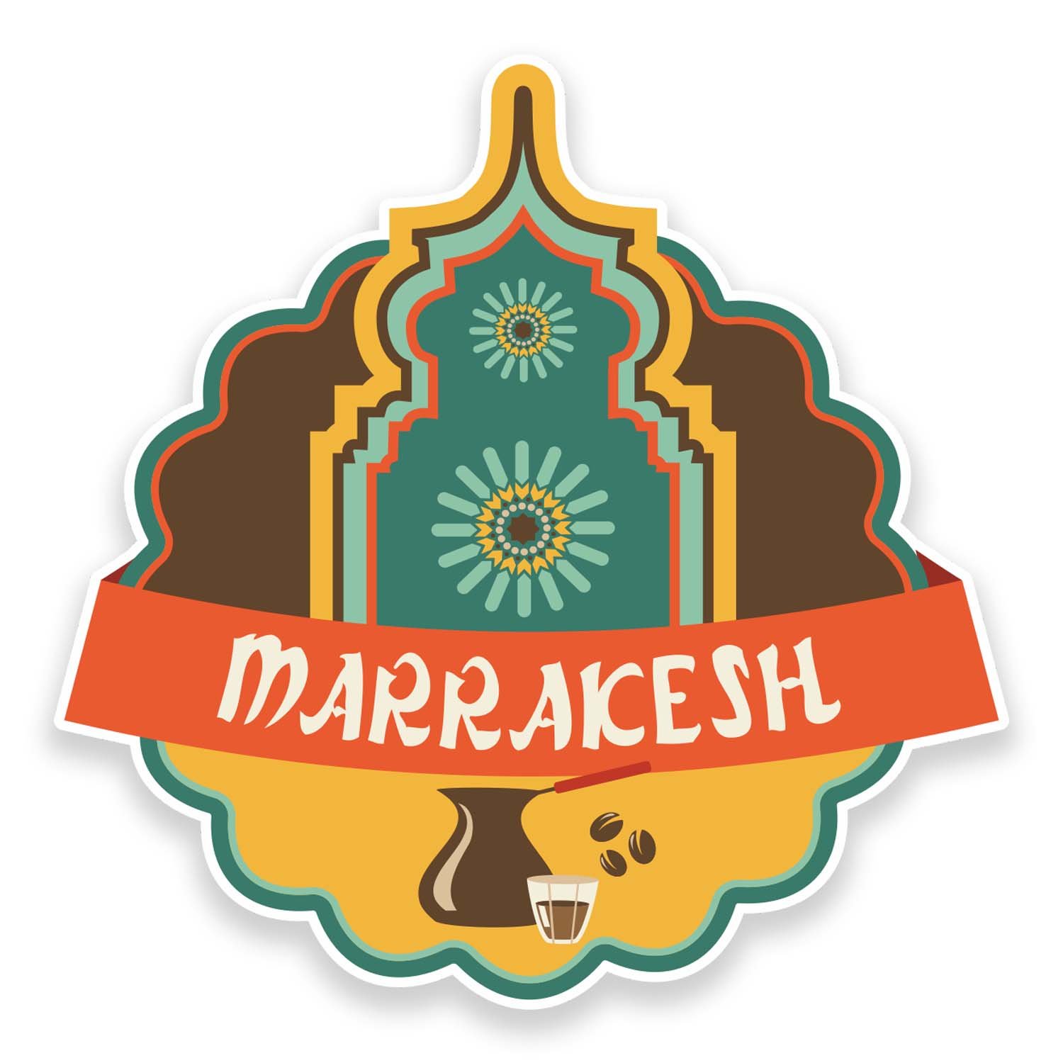 Destinationvinyl Multi 2 X 10Cm Marrakesh Morocco Vinyl Sticker Laptop Car Travel Luggage Tag Fun #9225 (10Cm Wide X 10Cm High)