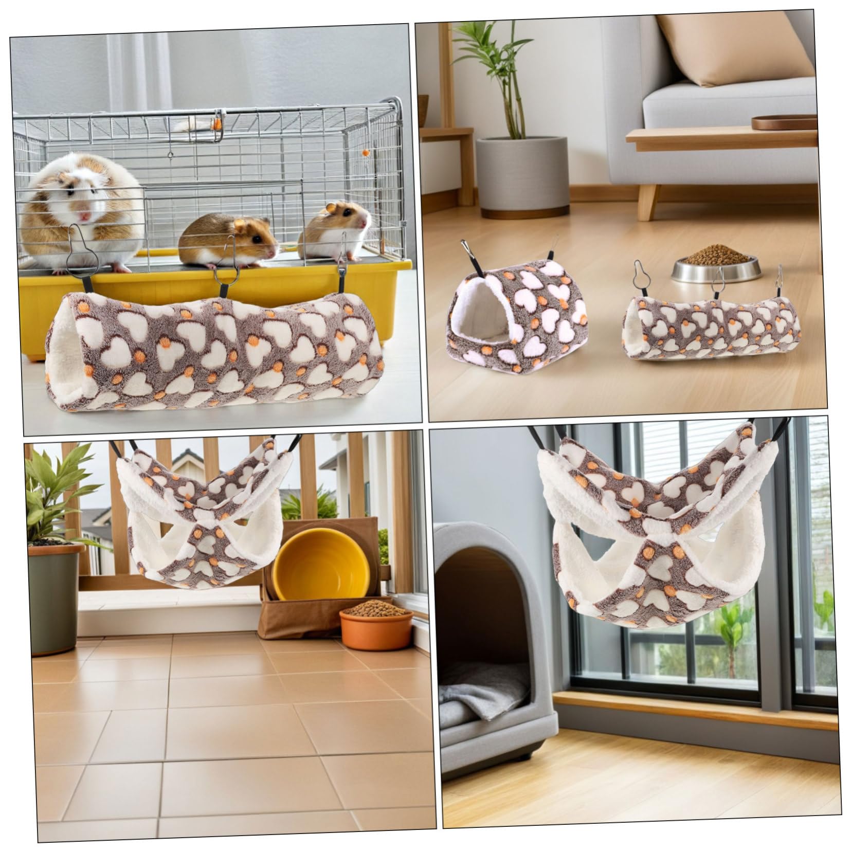 YARNOW 3 Pezzi Accessori per Gabbia Furetti e Animali Tana Sospesa Calda per Criceti per Cincillà e Tunnel per Ratti Nido e Lavabile per Habitat Multifunzionale