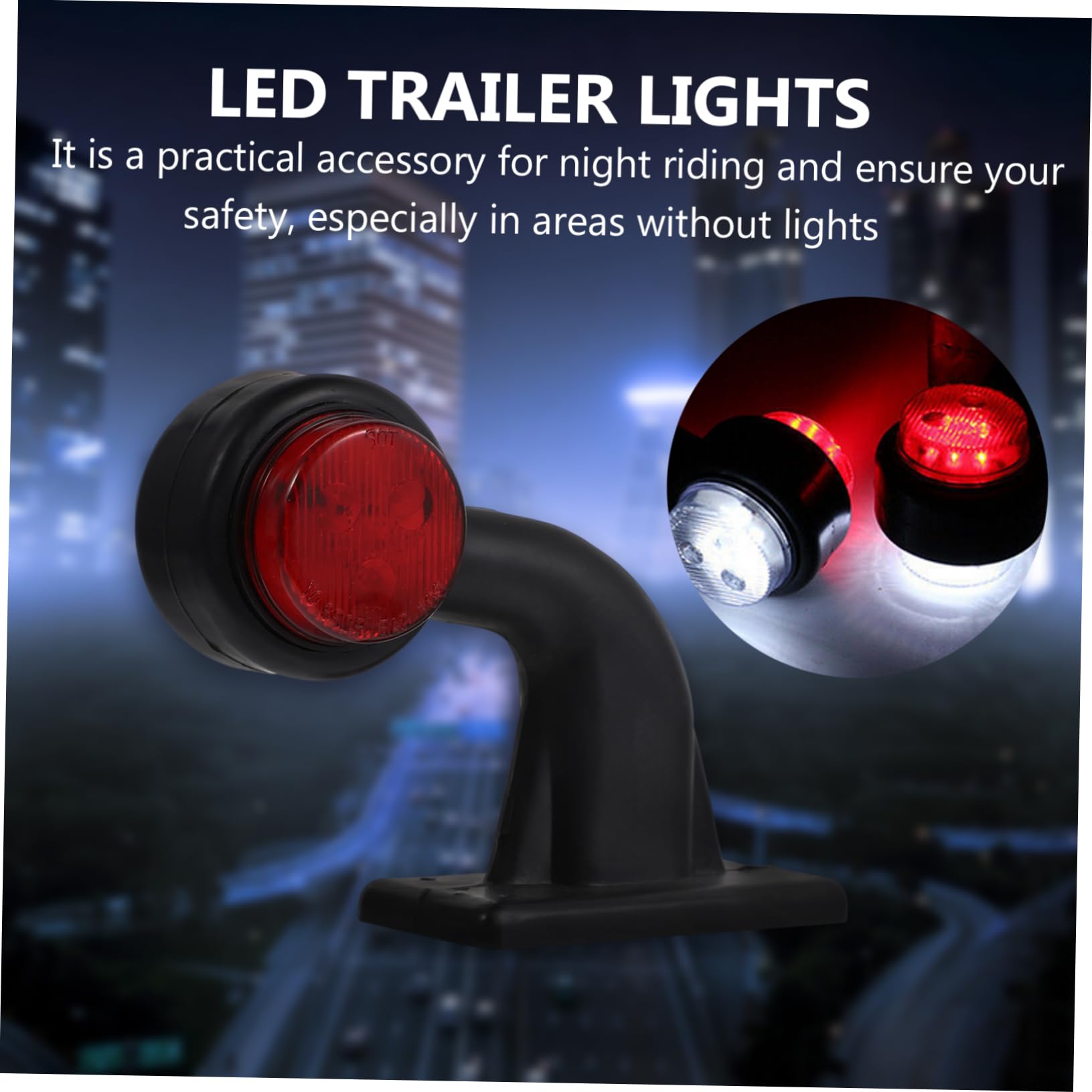 Hemobllo Luci Laterali a LED 12 Smd per Camion e Semirimorchio, Lampade di Posizione Rosso e Bianco in Abs, Facili da Installare per Sicurezza Stradale