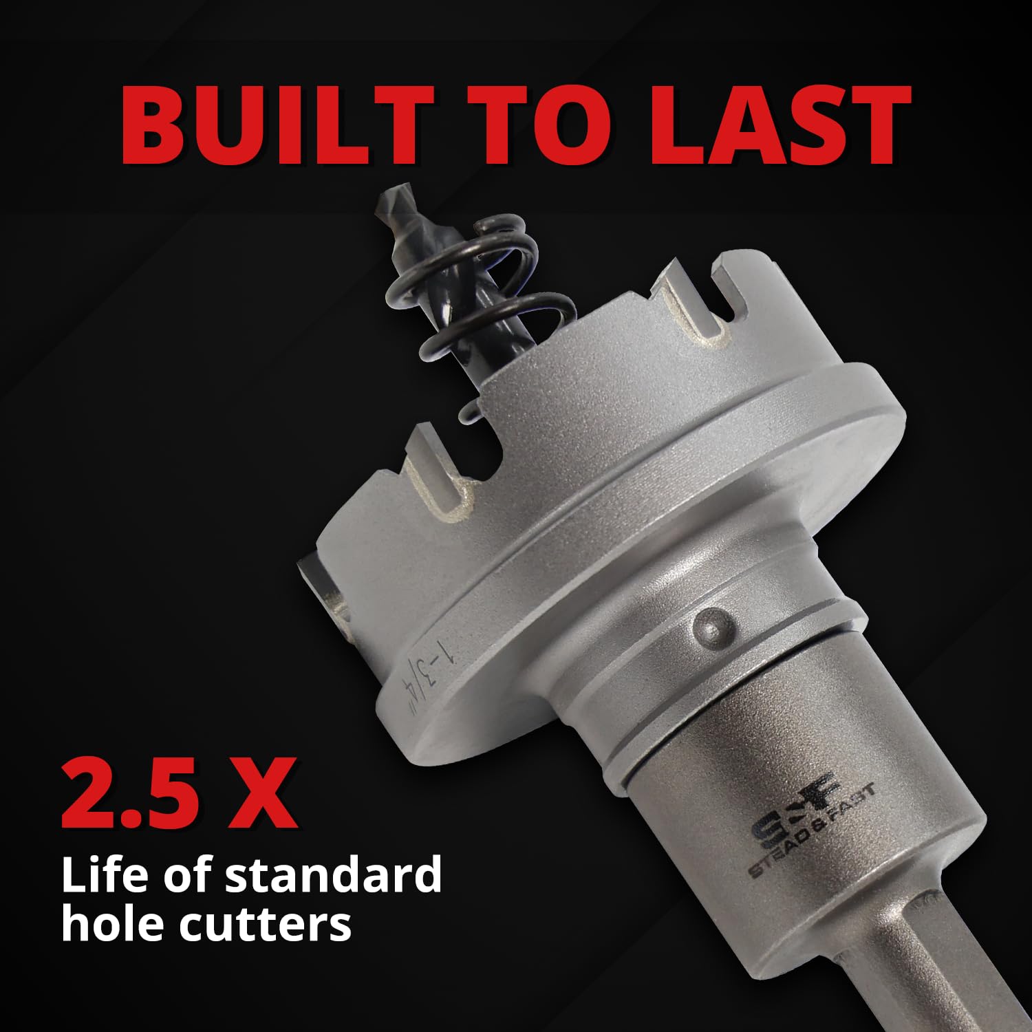 S&F STEAD & FAST Heavy Duty Carbide Hole Cutter, 7PCS, Quick Change Hole Saw Kit, 7/8”-2”, Carbide Hole Saw Kit for Metal, Stainless Steel