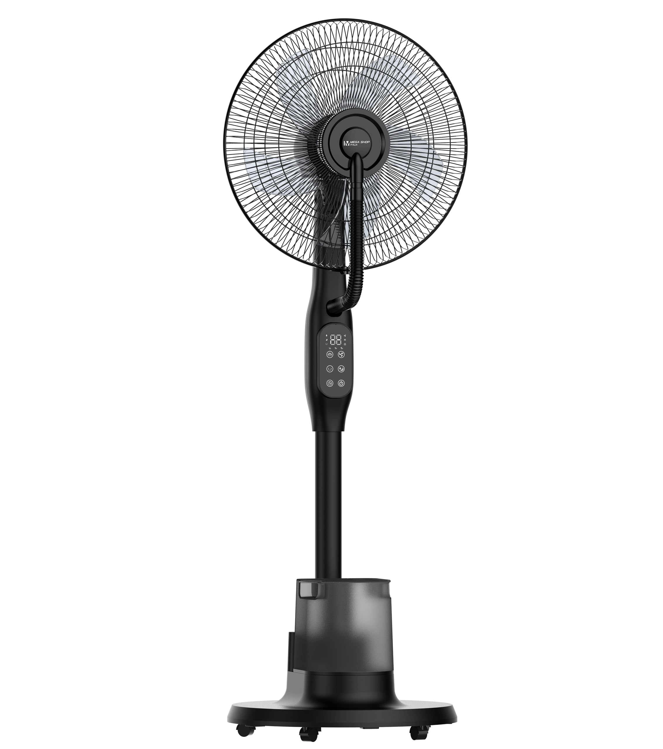 Megashopitalia Ventilatore a Piantana con Nebulizzatore 90 W, Oscillazione e Timer Fino a 24 Ore