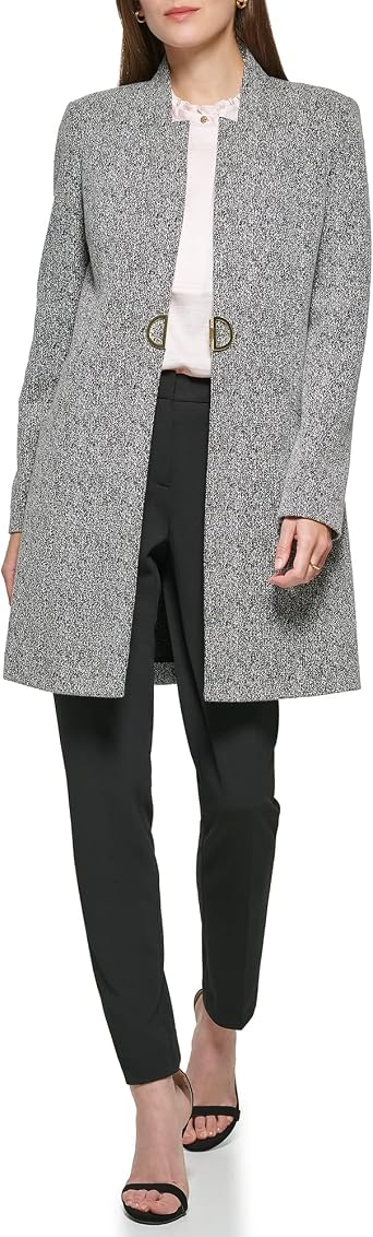 DKNY Women's Novelty Metallic Monogram Detail Jacket